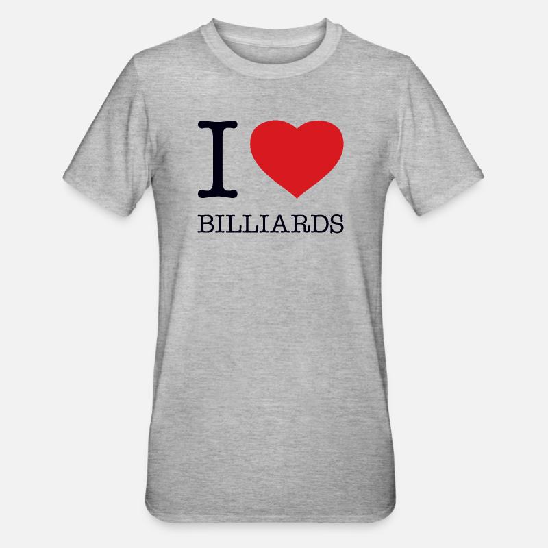 J’ADORE LE BILLARD Billard - T-shirt polycoton Unisexe - gris chiné