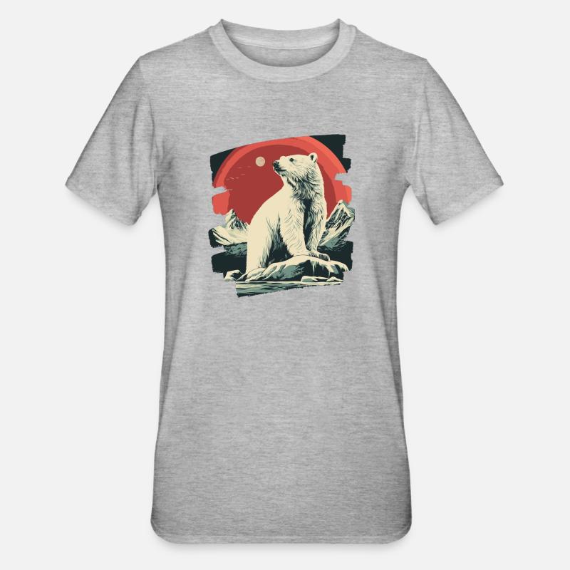 Ours glacé rétro - T-shirt polycoton Unisexe - gris chiné