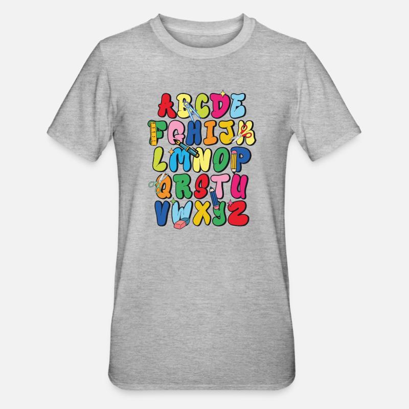Creative ABC Design for School & Art - Unisex Polycotton T-Shirt - heather grey