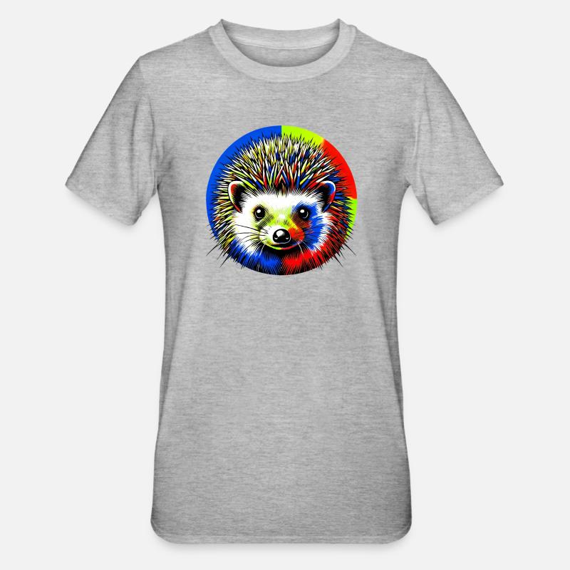 Igel - Unisex Polycotton T-Shirt - Grau meliert