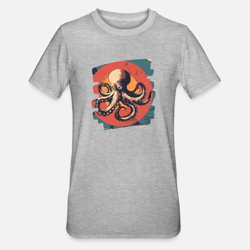 Octopus Octopus - Unisex Polycotton T-Shirt - heather grey