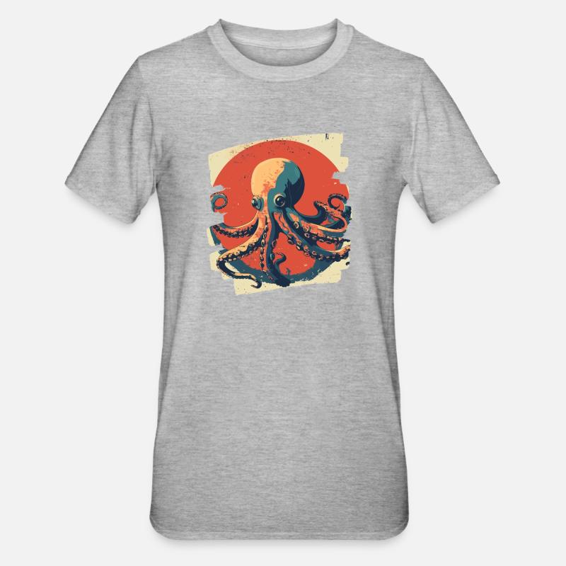 Octopus Octopus - Unisex Polycotton T-Shirt - heather grey