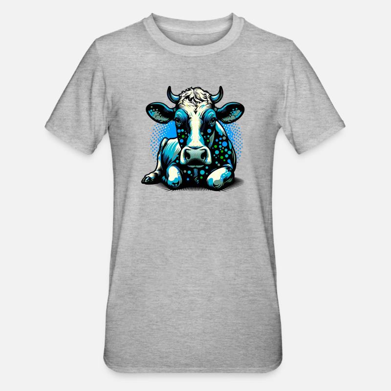 Vache - T-shirt polycoton Unisexe - gris chiné