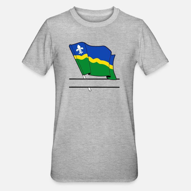 Drapeau Flevoland bannière de texte - T-shirt polycoton Unisexe - gris chiné
