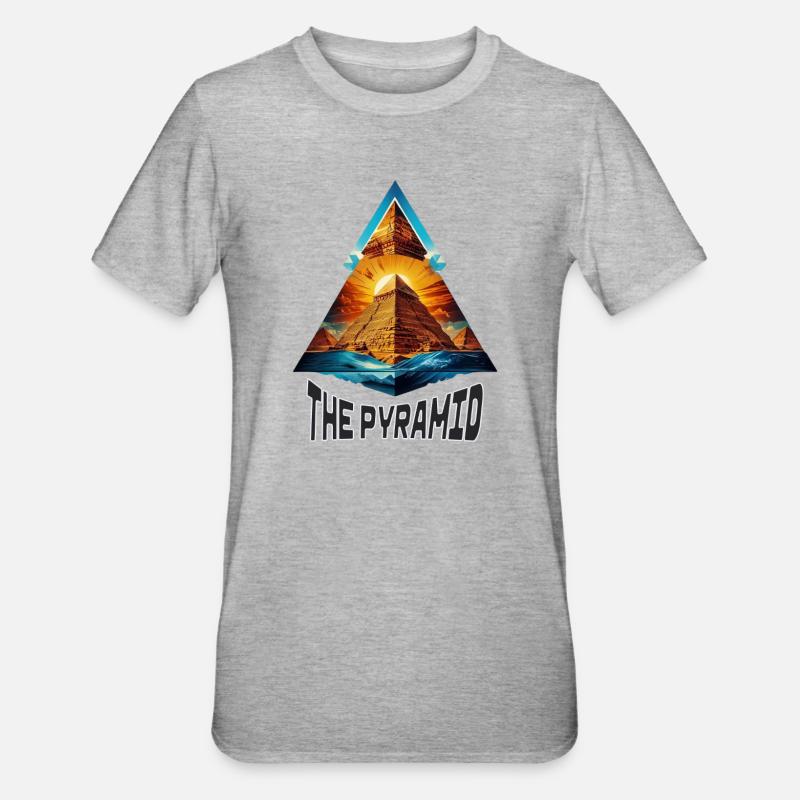 Die Pyramide - Unisex Polycotton T-Shirt - Grau meliert