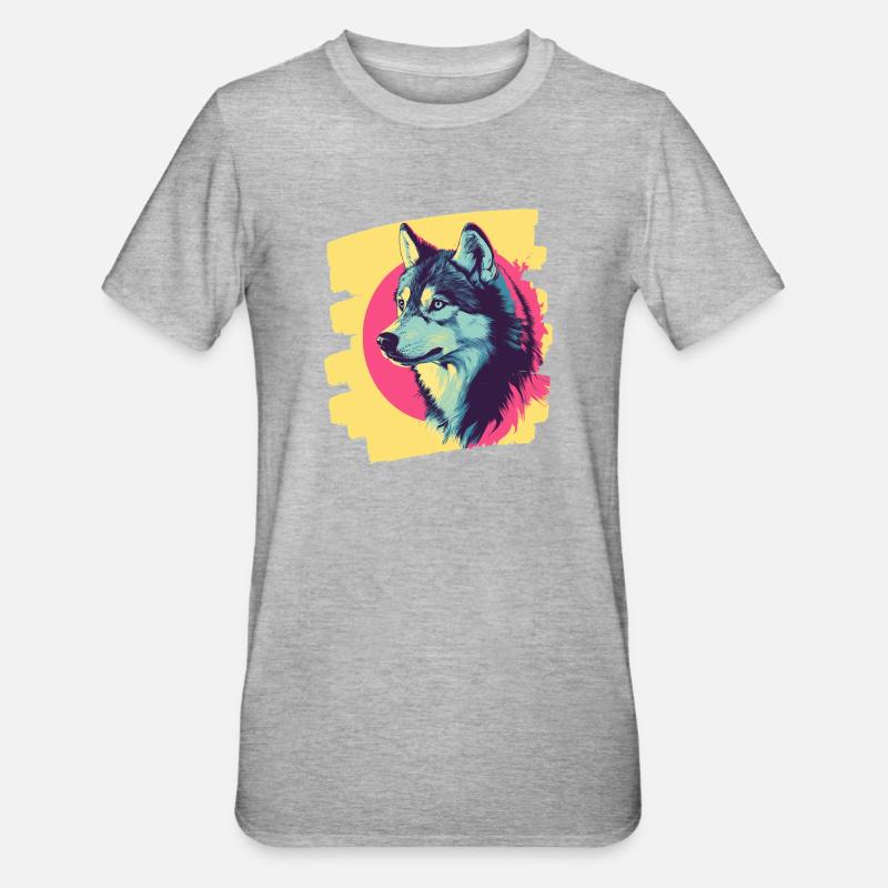 Husky - Unisex Polycotton T-Shirt - heather grey