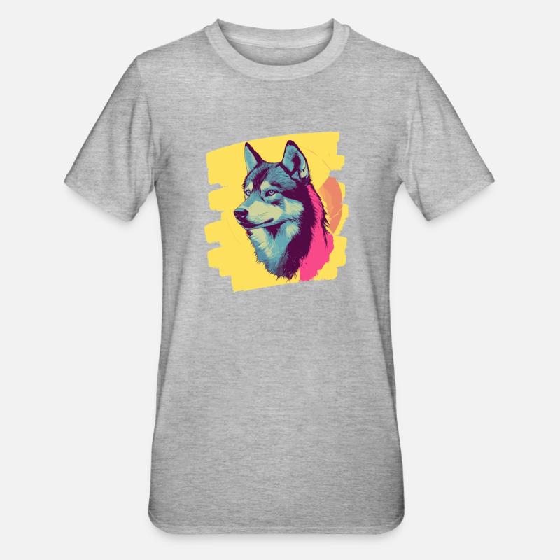 Husky - Unisex Polycotton T-Shirt - heather grey