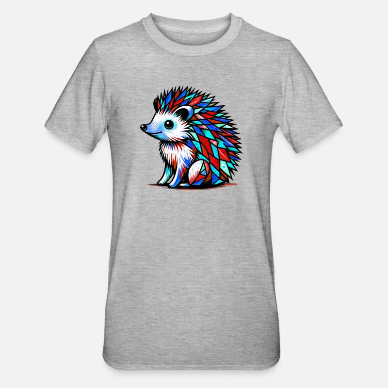 Igel - Unisex Polycotton T-Shirt - Grau meliert