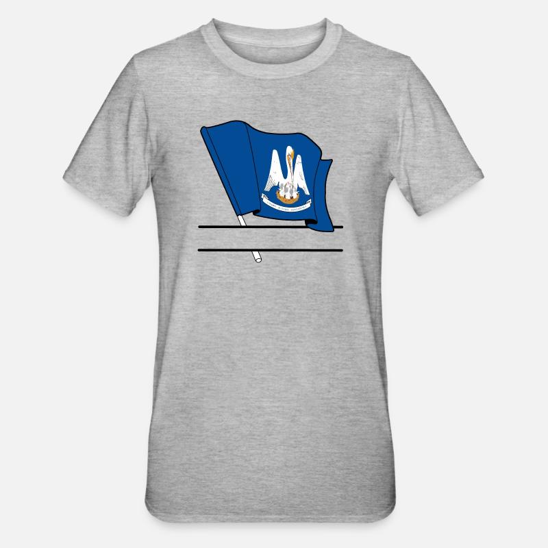 Drapeau Lousiane text banner - T-shirt polycoton Unisexe - gris chiné