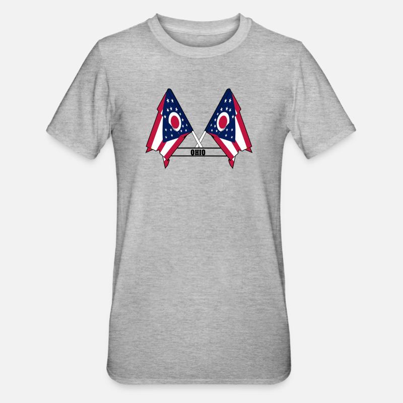 texte des drapeaux wee OHIO - T-shirt polycoton Unisexe - gris chiné