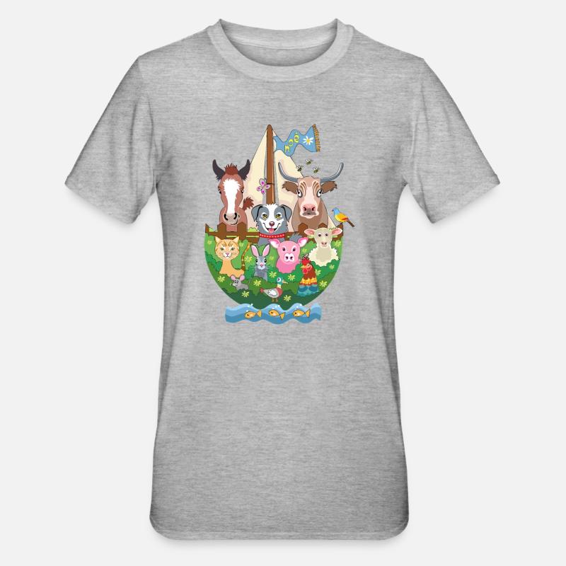 l'arche de Noé - T-shirt polycoton Unisexe - gris chiné