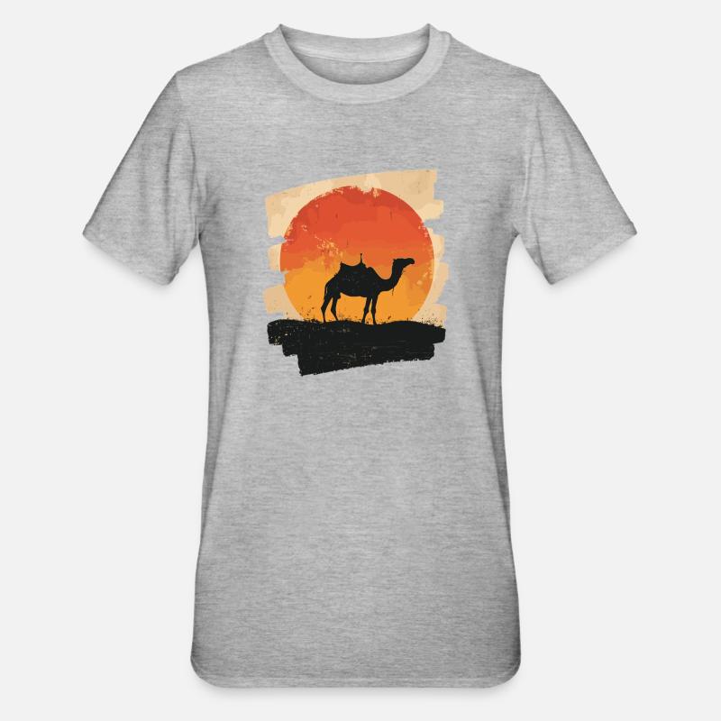 Kamel - Unisex Polycotton T-Shirt - Grau meliert