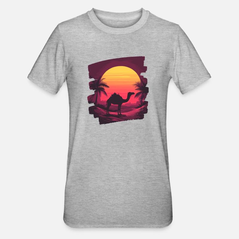 Kamel - Unisex Polycotton T-Shirt - Grau meliert
