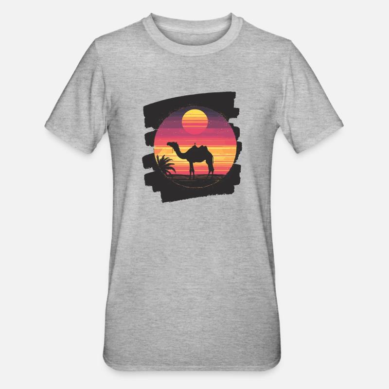 Kamel - Unisex Polycotton T-Shirt - Grau meliert