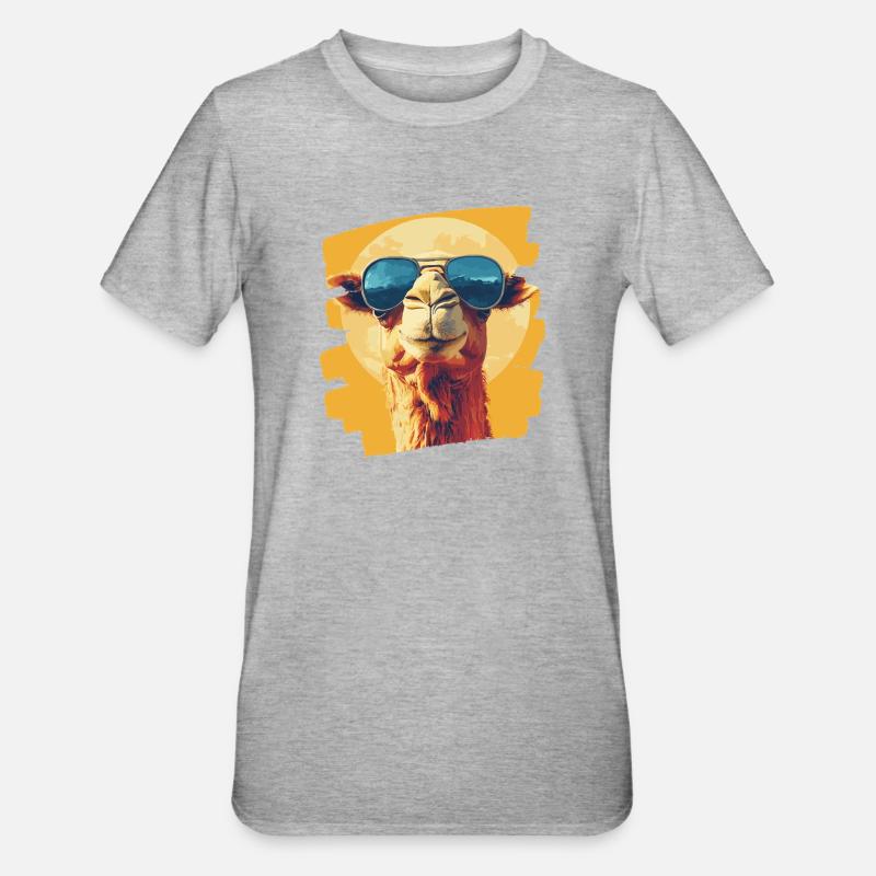 Kamel - Unisex Polycotton T-Shirt - Grau meliert
