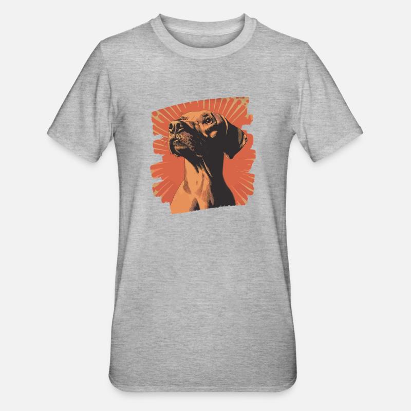 Rhodésian Ridgeback - T-shirt polycoton Unisexe - gris chiné