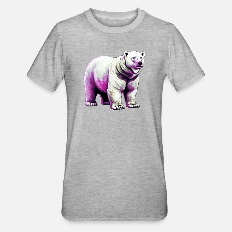 Weißer Eisbär - Unisex Polycotton T-Shirt - Grau meliert