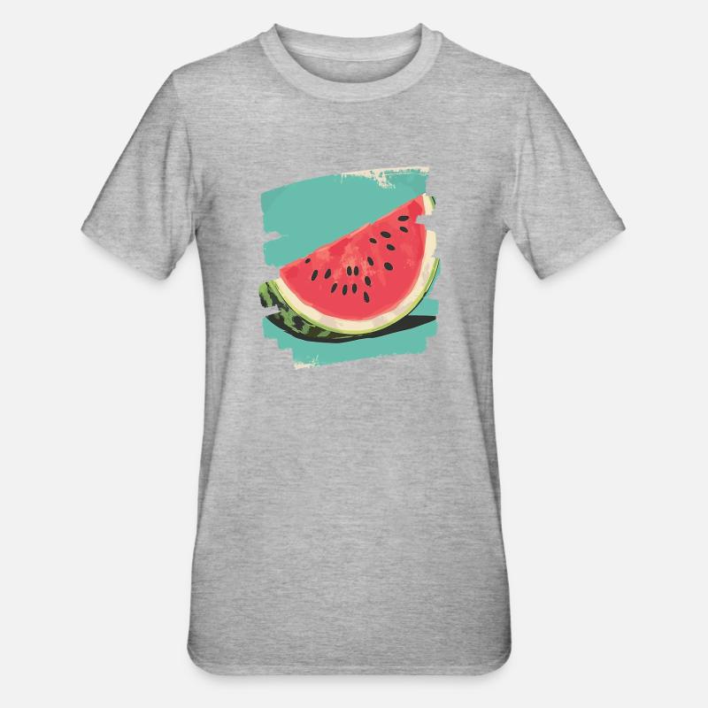 Pastèque - T-shirt polycoton Unisexe - gris chiné