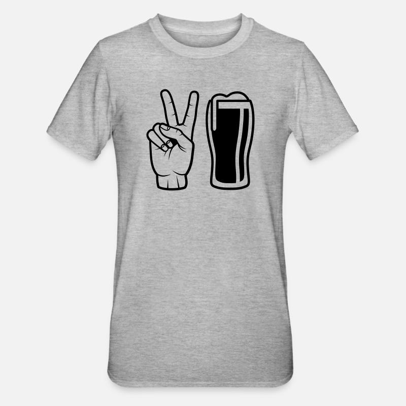 Bier bestellen - Unisex Polycotton T-Shirt - Grau meliert