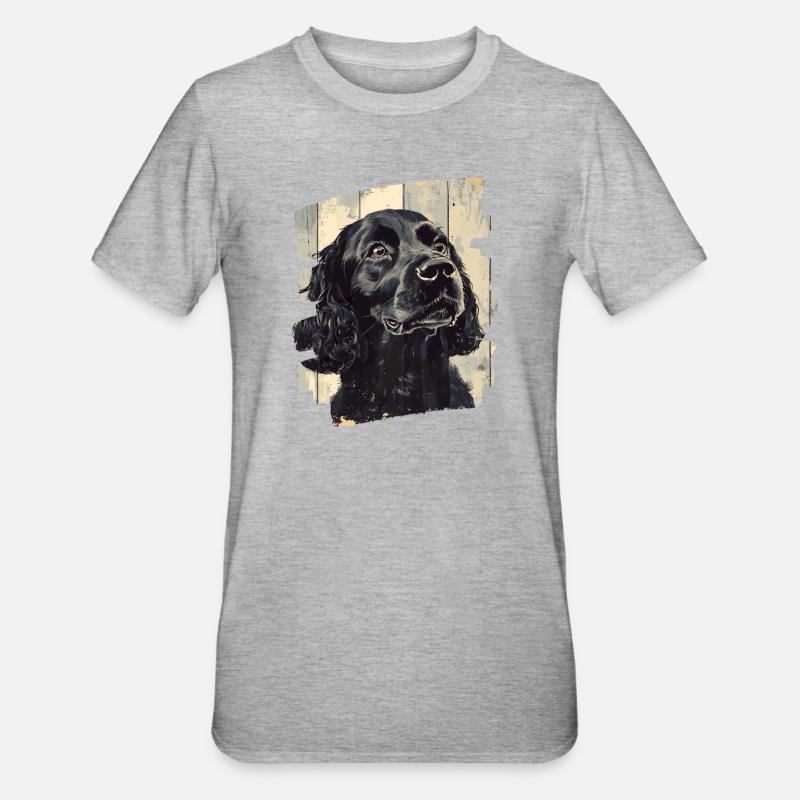 Cocker Spaniel - T-shirt polycoton Unisexe - gris chiné