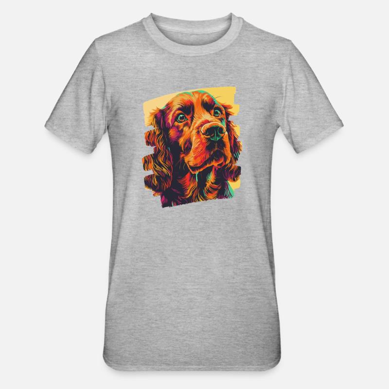 Cocker Spaniel - T-shirt polycoton Unisexe - gris chiné
