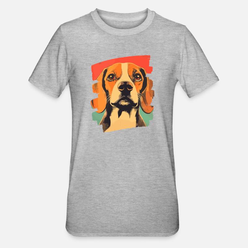 Beagle - T-shirt polycoton Unisexe - gris chiné