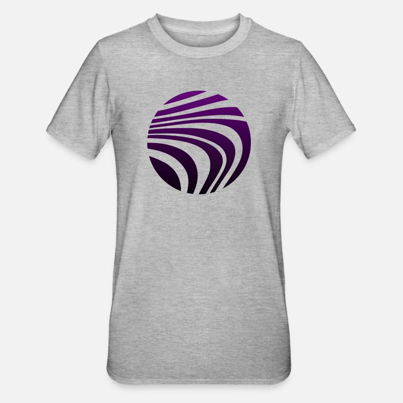 Psychedelic Pattern Violet Gradient - Unisex Polycotton T-Shirt - heather grey