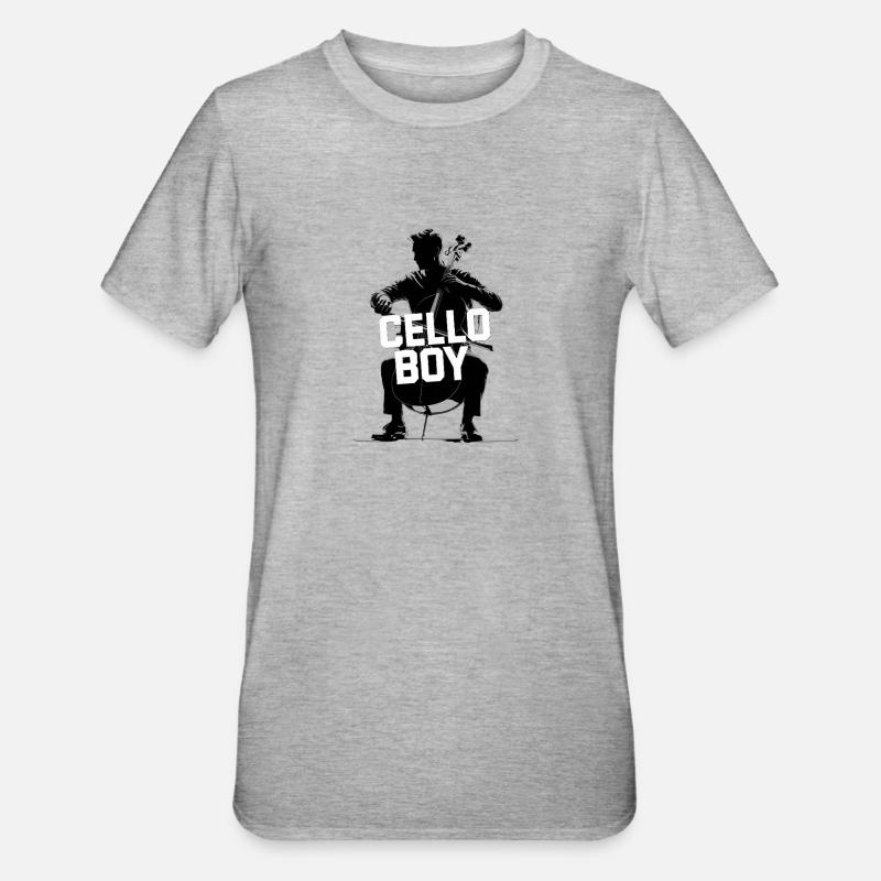 Violoncelle Garçon Silhouette Violoncelle - T-shirt polycoton Unisexe - gris chiné