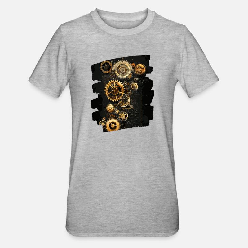 Steampunk Clockwork - Unisex Polycotton T-Shirt - heather grey