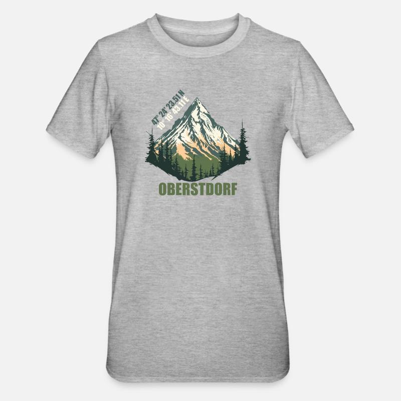Oberstdorf - Unisex Polycotton T-Shirt - Grau meliert