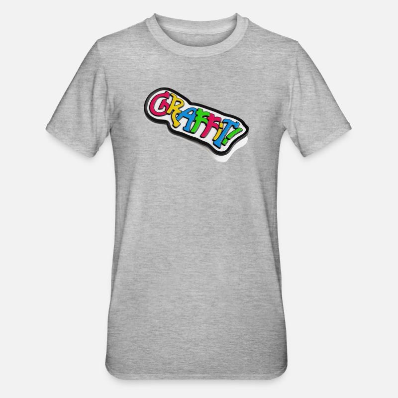 Graffiti Schriftzug 3d Effekt - Unisex Polycotton T-Shirt - Grau meliert