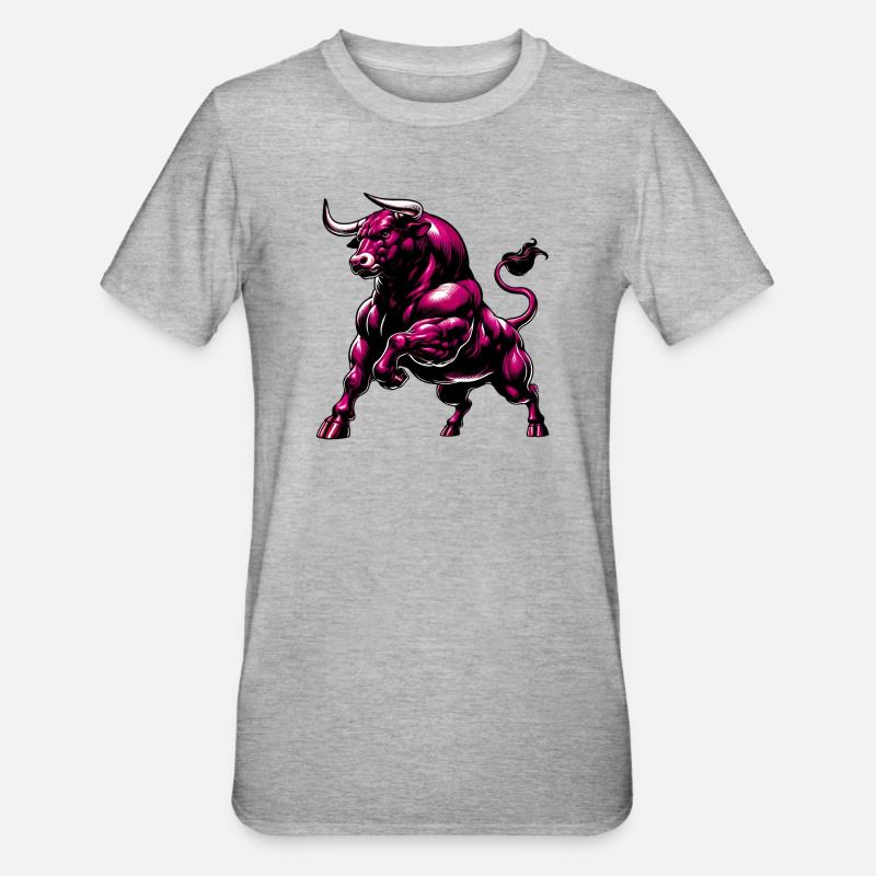 Bull - Unisex Polycotton T-Shirt - heather grey