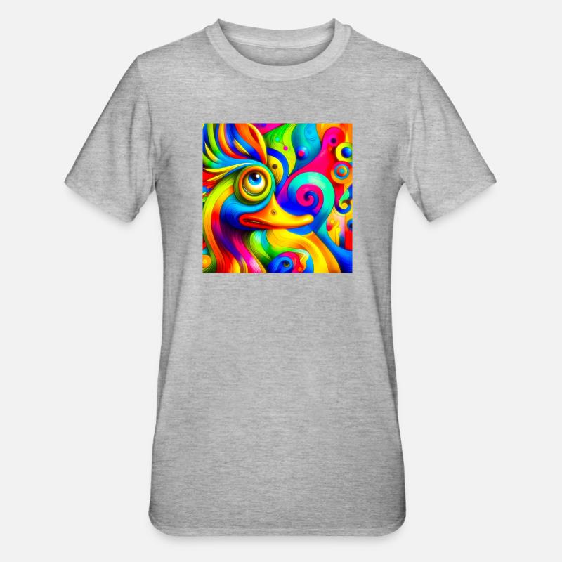 Gemälde von einer ente - Unisex Polycotton T-Shirt - Grau meliert