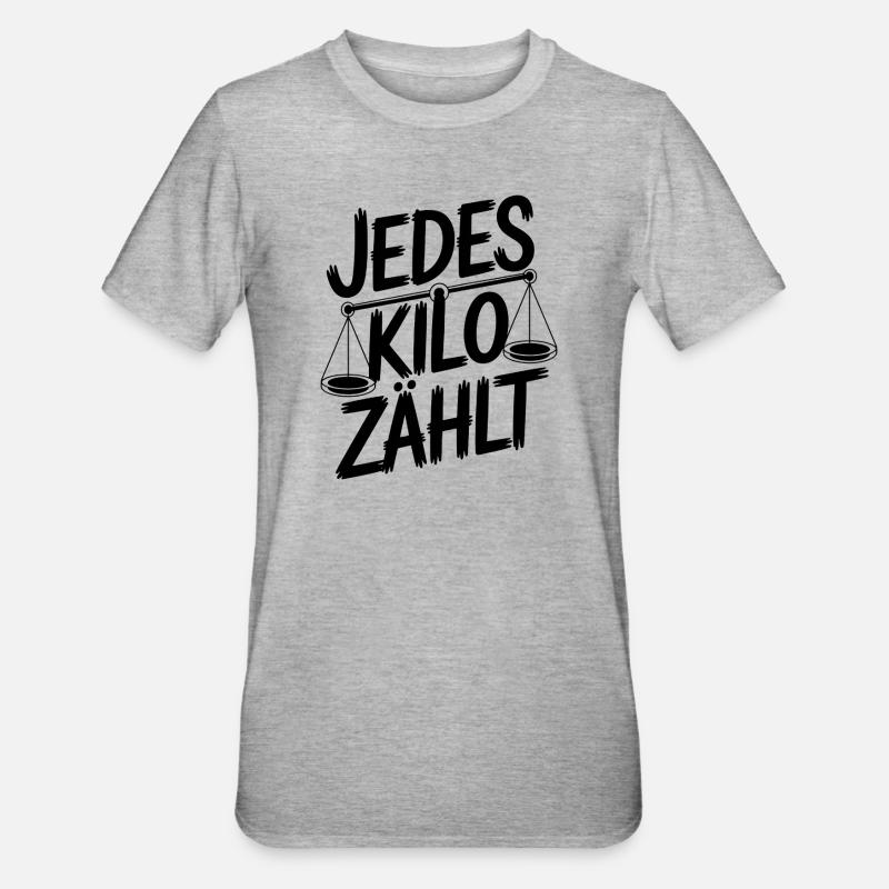 Chaque kilo compte - T-shirt polycoton Unisexe - gris chiné