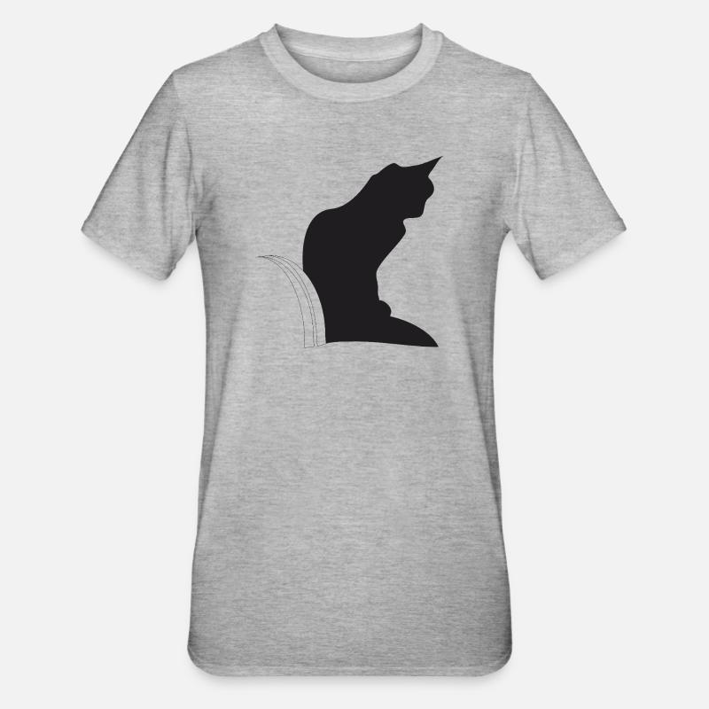 Nemo, schwarze Katz im Keller - Unisex Polycotton T-Shirt - Grau meliert