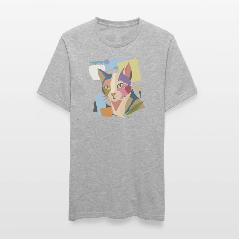 Chat abstrait dans le design moderne de bloc de couleur T-shirt polycoton Unisexe