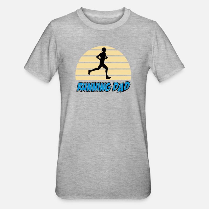 Running dad - T-shirt polycoton Unisexe - gris chiné