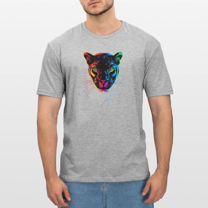 Panthère Léopard Grand Chat Mignon Gros Chat Panter T-shirt polycoton Unisexe