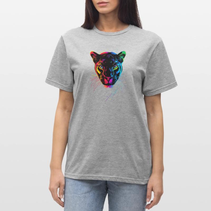 Panthère Léopard Grand Chat Mignon Gros Chat Panter T-shirt polycoton Unisexe