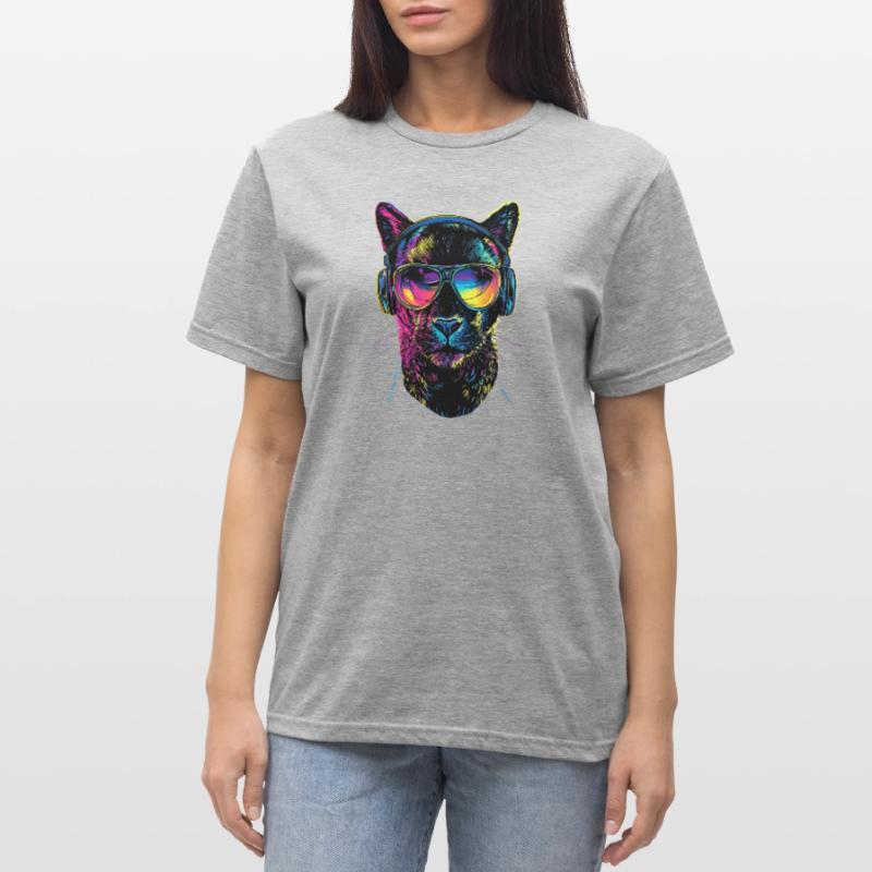 Panthère Léopard Grand Chat Mignon Gros Chat Panter T-shirt polycoton Unisexe