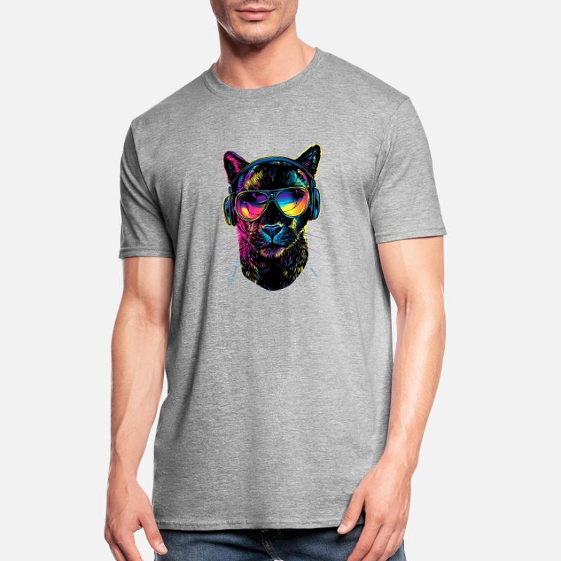 Panthère Léopard Grand Chat Mignon Gros Chat Panter T-shirt polycoton Unisexe
