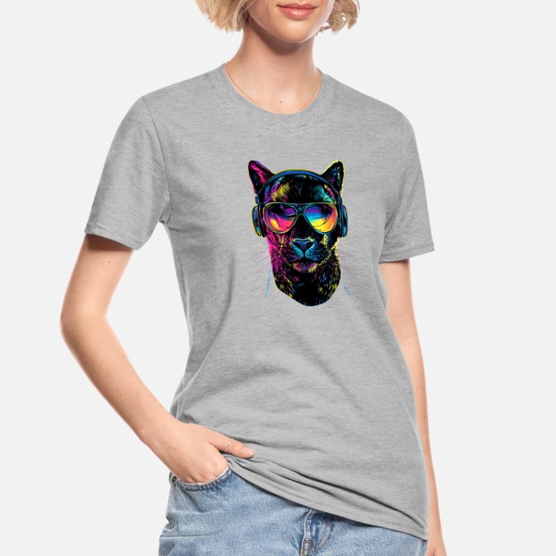 Panthère Léopard Grand Chat Mignon Gros Chat Panter T-shirt polycoton Unisexe