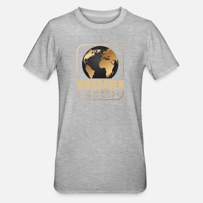 Wiesbaden - Unisex Polycotton T-Shirt - Grau meliert