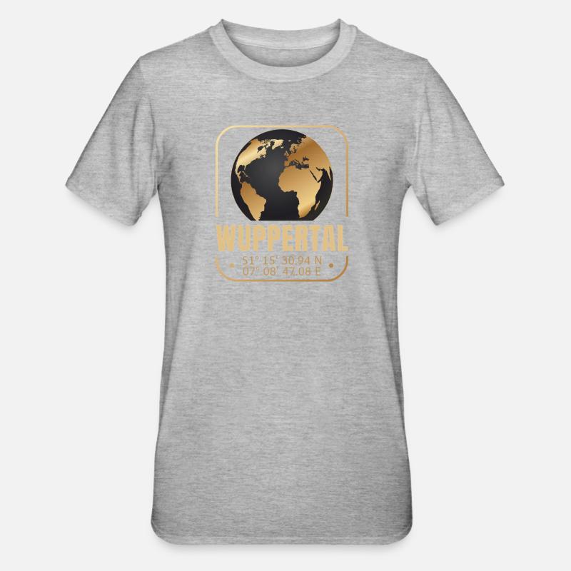 Wuppertal - Unisex Polycotton T-Shirt - Grau meliert