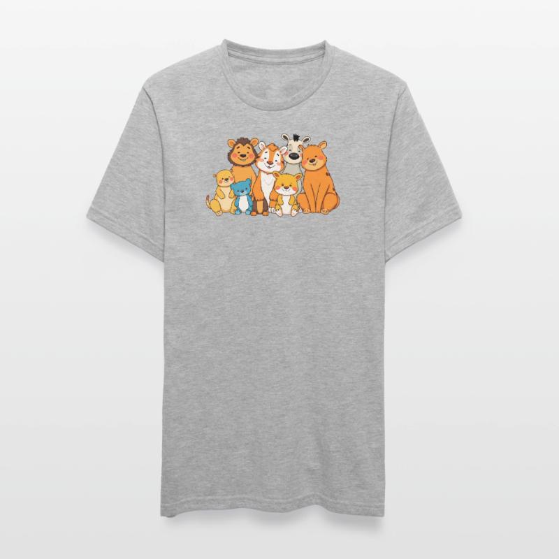 Conception ludique de bande dessinée de famille d’animaux T-shirt polycoton Unisexe