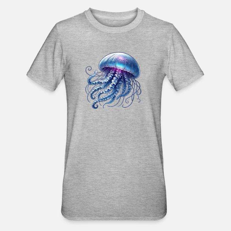 Conception de méduse - T-shirt polycoton Unisexe - gris chiné