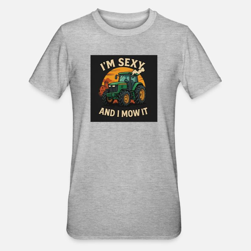 Traktor TShirt Format - Unisex Polycotton T-Shirt - Grau meliert