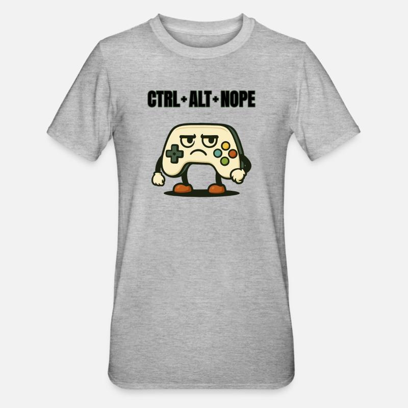 CTRL ALT NON Meme contrôleur - T-shirt polycoton Unisexe - gris chiné