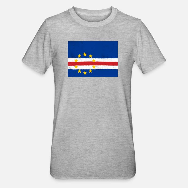 Drapeau du Cap-Vert - T-shirt polycoton Unisexe - gris chiné