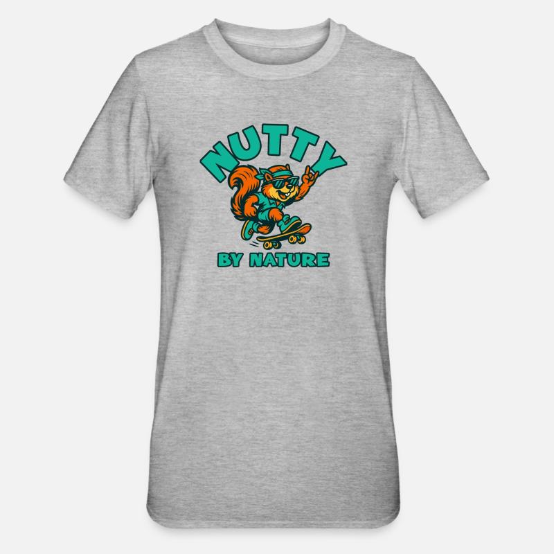 Nutty par nature Squirrel Spate - T-shirt polycoton Unisexe - gris chiné